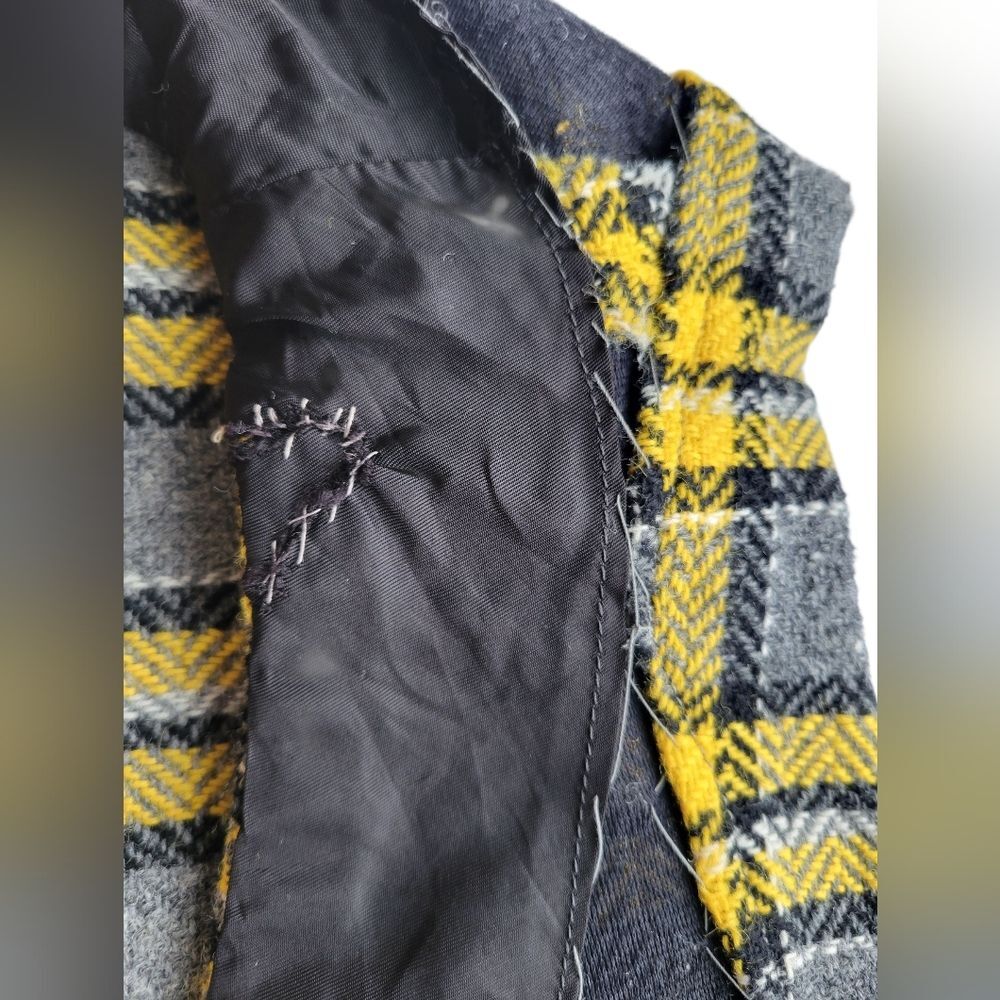 1960s Vintage Handmade Plaid Vest & Mini Skirt Set XS Mod Punk Two Piece - Picture 16 of 16